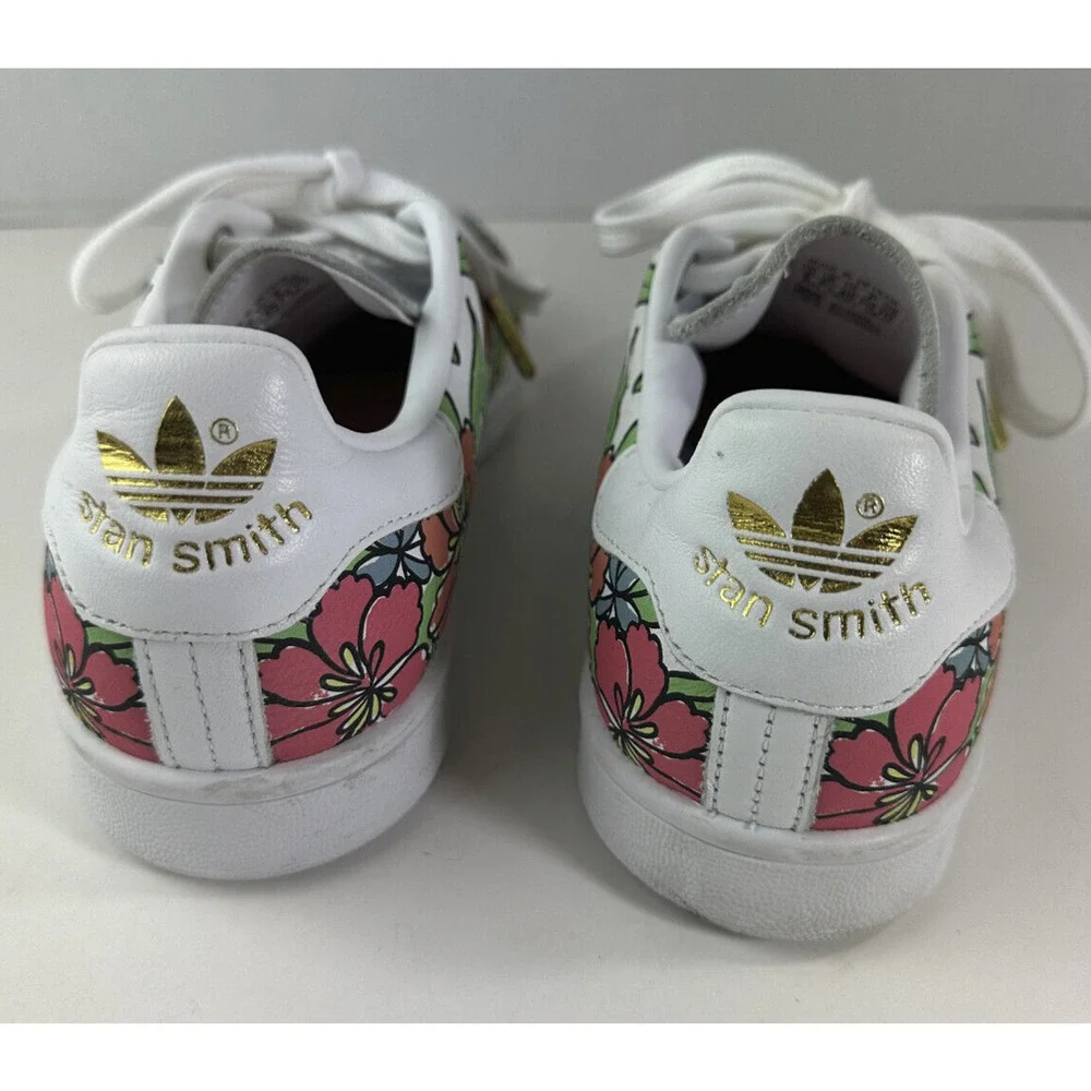 Adidas x Stan Smith All-Over Floral Print Shoes 2021 Sneakers Cloud White Size 8 - Picture 12 of 16